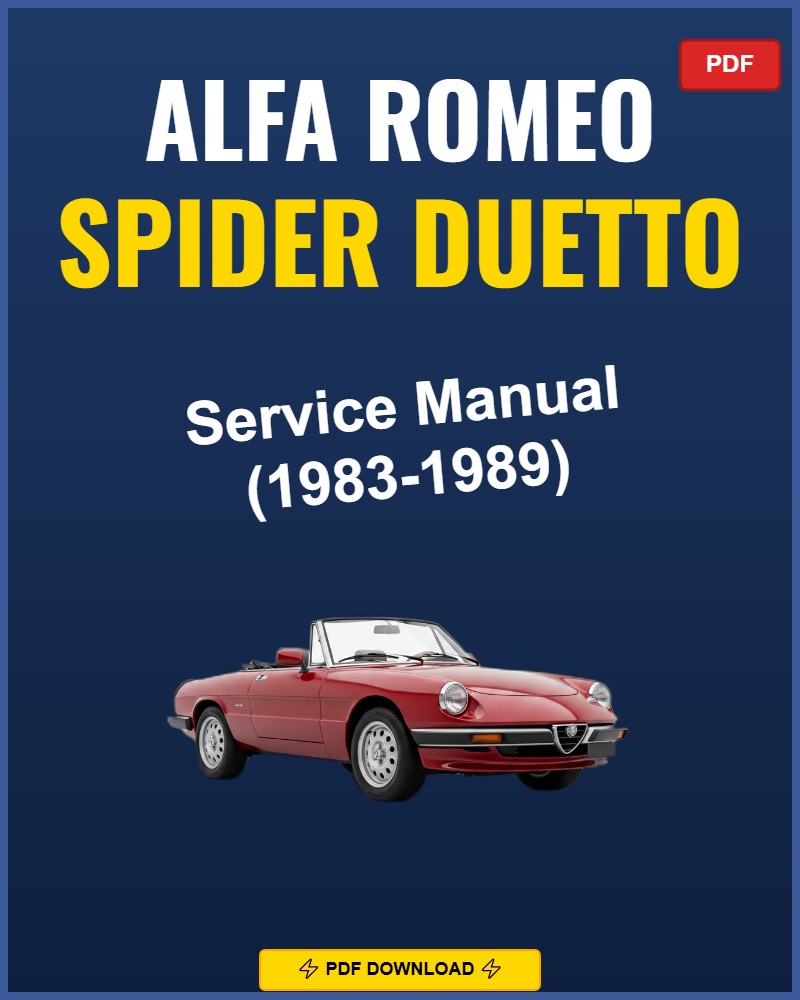 Alfa Romeo Spider Duetto 1983-1989 Repair Workshop Manual | 1983 1984 1985 1