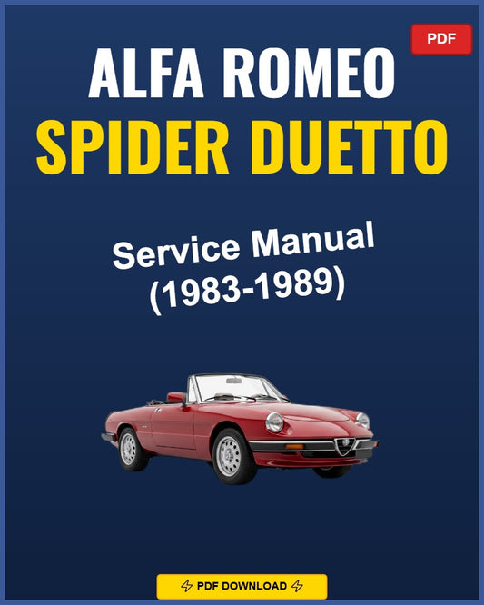 Alfa Romeo Spider Duetto 1983-1989 Repair Workshop Manual | 1983 1984 1985 1