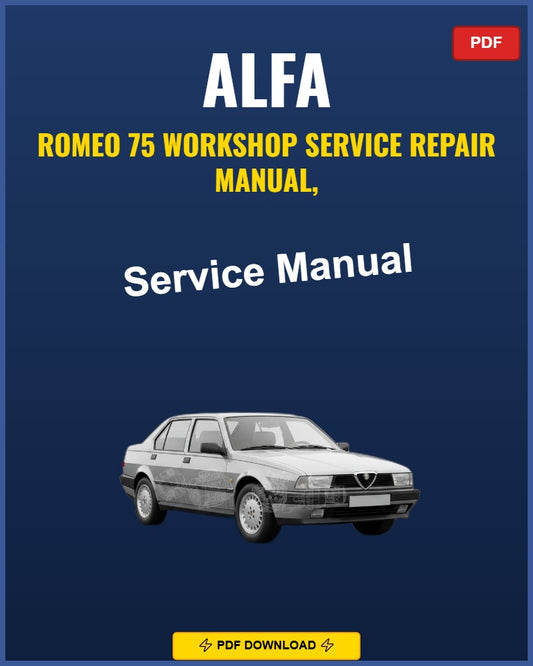 Alfa Romeo 75 1985-1992 Repair Workshop Manual | 1985 1986 1987 1988 1989