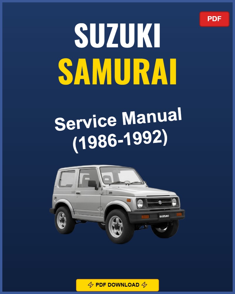 Suzuki Samurai 1986-1992 Repair Workshop Manual | 1986 1987 1988 1989 1990