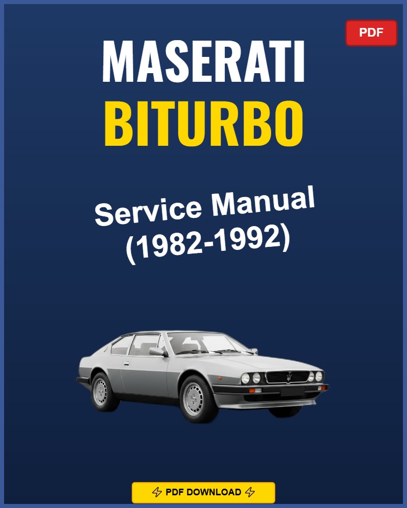Maserati Biturbo 1982-1992 Repair Workshop Manual | 1982 1983 1984 1985 1986