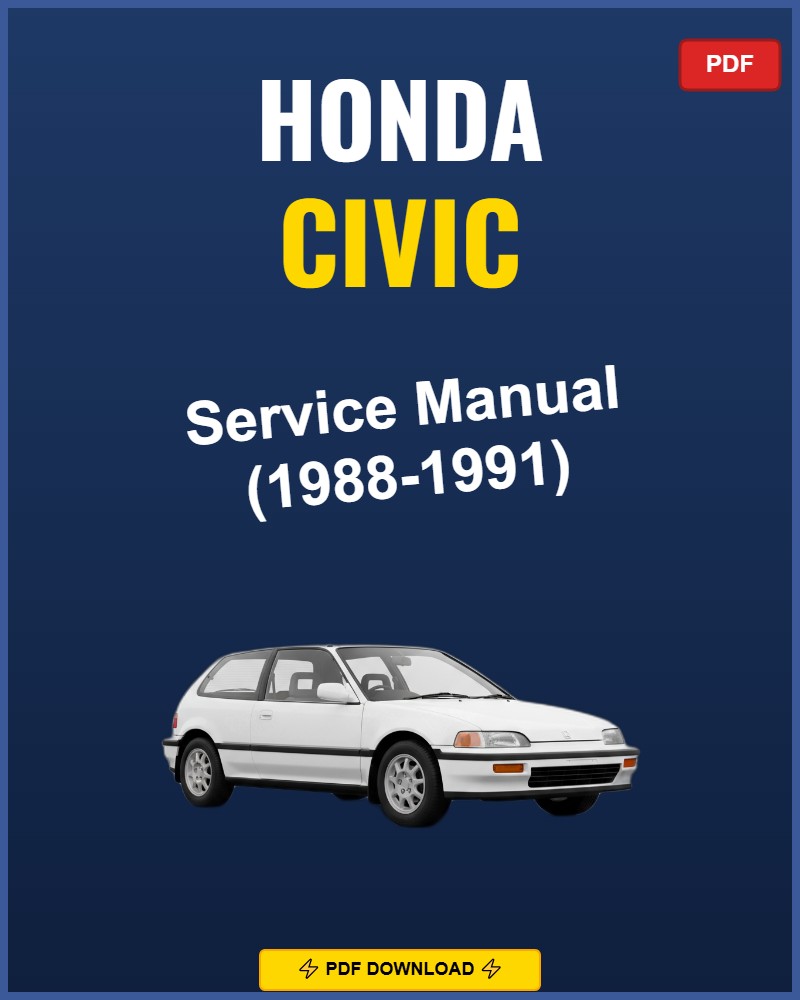Honda Civic 1988-1991 Repair Workshop Manual | 1988 1989 1990 1991