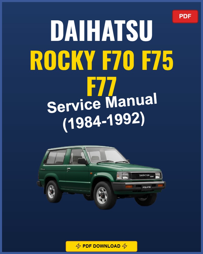 Daihatsu Rocky F70-F77 1984-1992 Repair Workshop Manual | 1984 1985 1986
