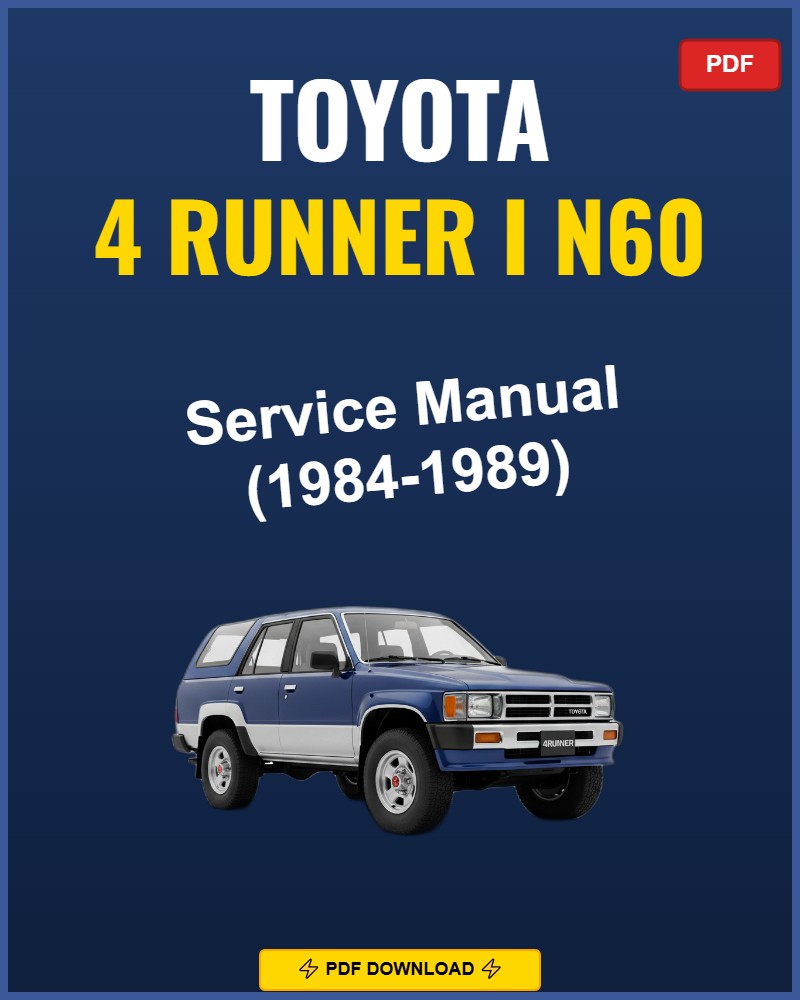 Toyota 4 Runner 1984-1989 Repair Workshop Manual | 1984 1989