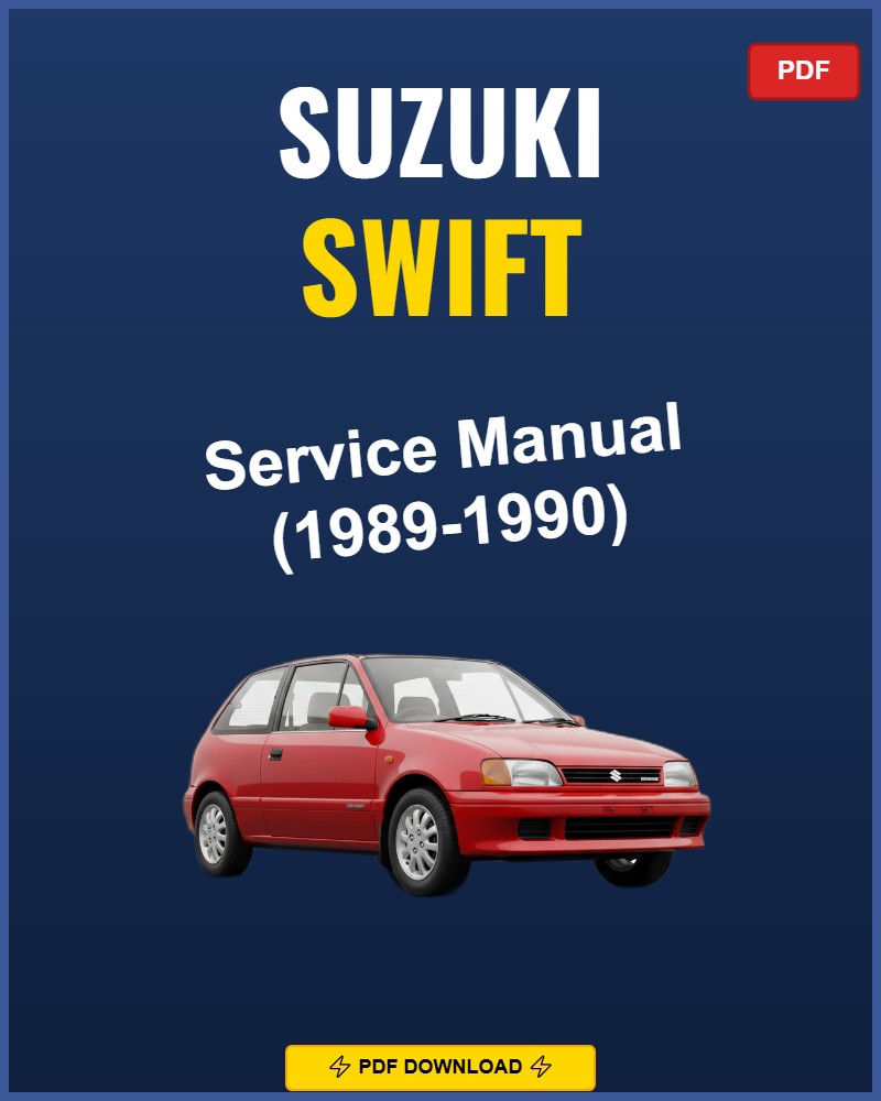 Suzuki Swift 1989-1990 Repair Workshop Manual | 1989 1990