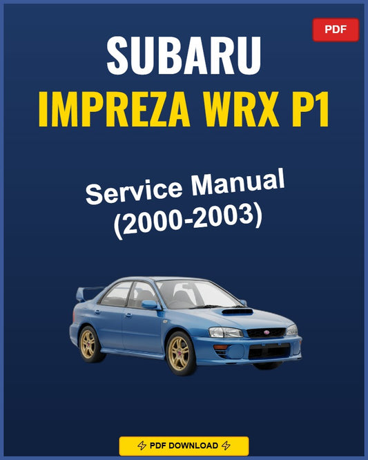 Subaru Impreza Wrx P1 2000 Repair Workshop Manual | 2000