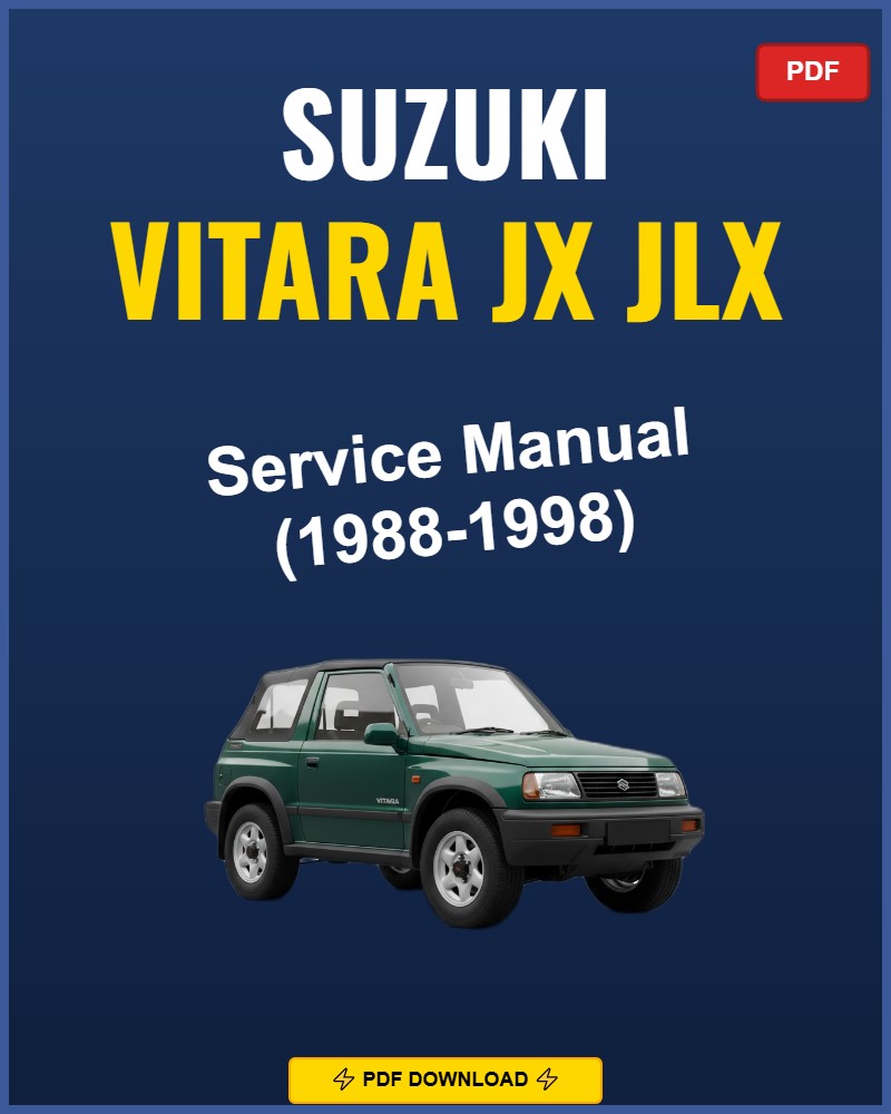 Suzuki Vitara Jx Jlx 1988-1998 Repair Workshop Manual | 1988 1989 1990