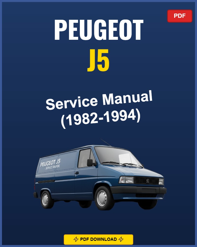 Peugeot J5 1982-1994 Repair Workshop Manual | 1982 1983 1984 1985 1986 1987