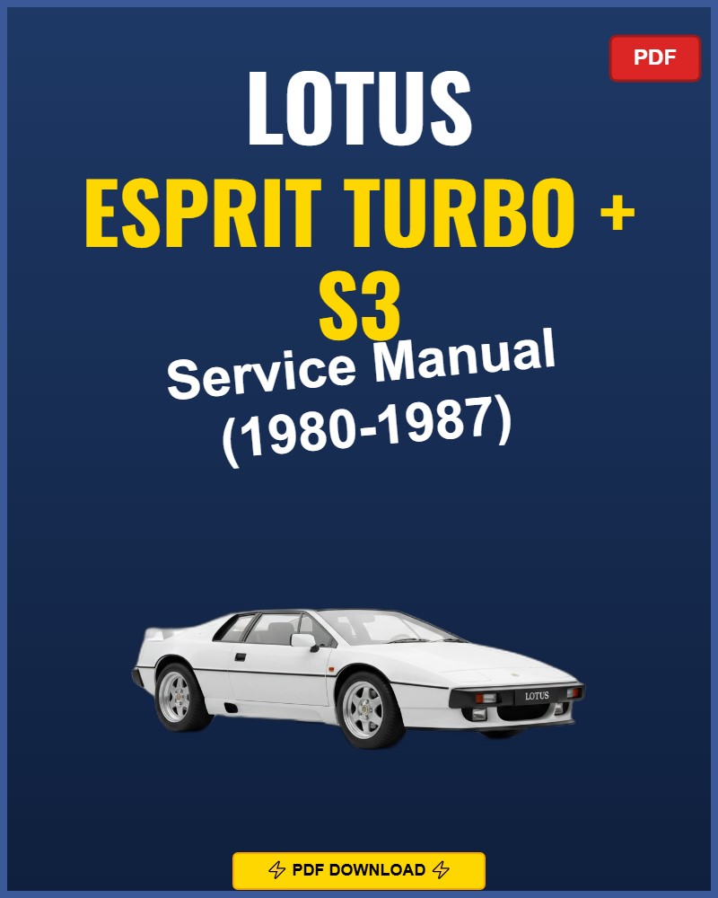 Lotus Esprit Turbo 1980-1987 Repair Workshop Manual | 1980 1981 1982 1983