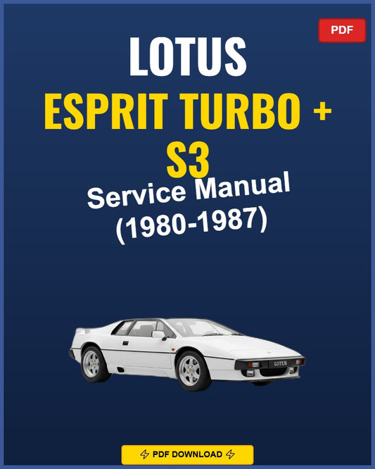Lotus Esprit Turbo 1980-1987 Repair Workshop Manual | 1980 1981 1982 1983