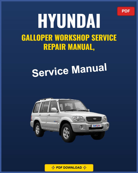 Hyundai Galloper All Years Repair Workshop Manual | All Years